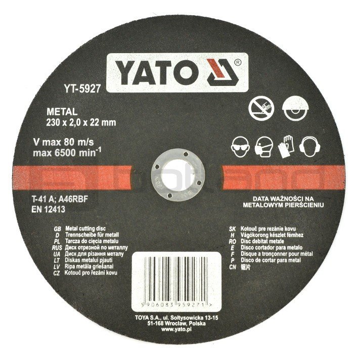 Metal cutting blade Yato YT-5927 - 230x2mm