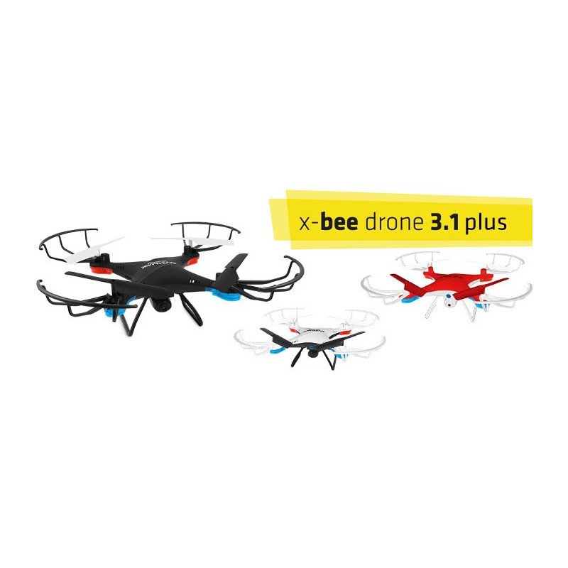 Quadrocopter drone OverMax X-Bee drone 3.1 Plus 2.4GHz with camera - red - 34cm + 2 additional batteries