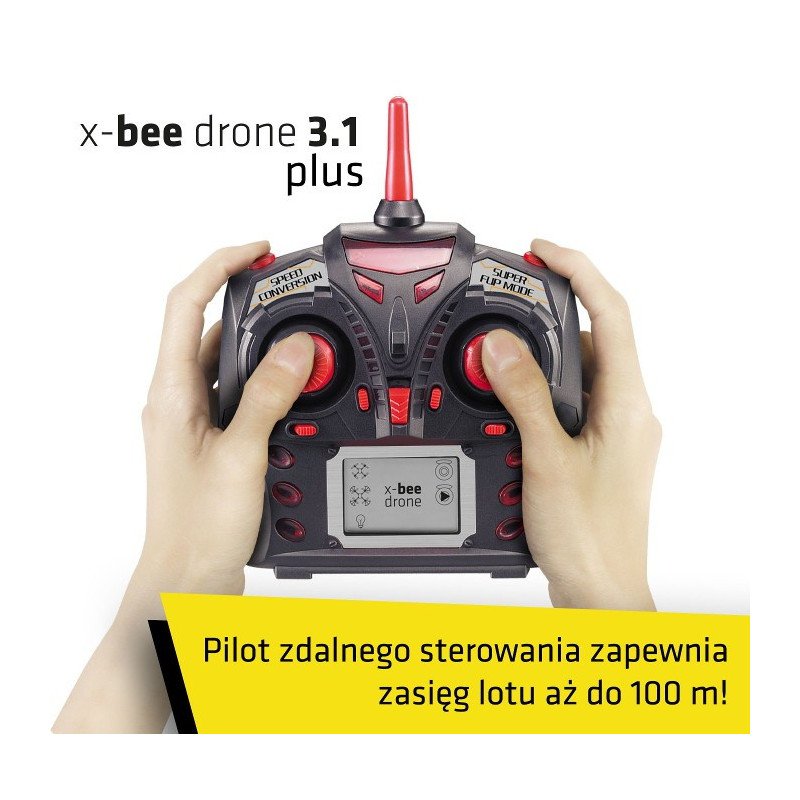 Quadrocopter drone OverMax X-Bee drone 3.1 Plus 2.4GHz with camera - red - 34cm + 2 additional batteries