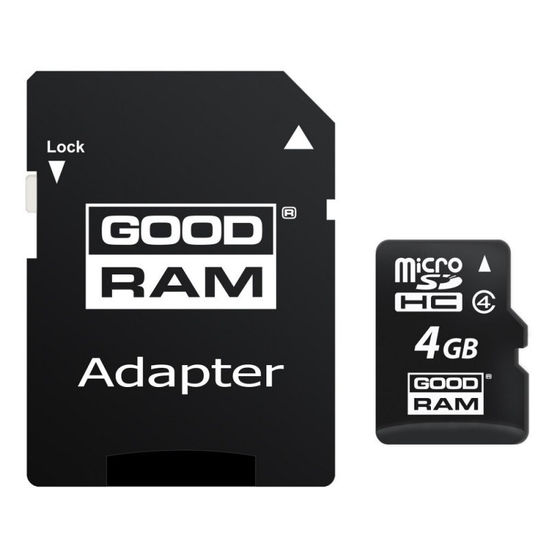 Goodram micro SD / SDHC 4GB class 4GB memory card with adapter