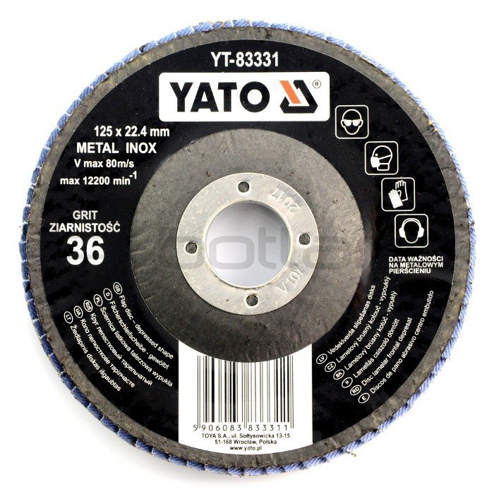 Flap wheel Yato YT-83331 - convex - 125x9mm