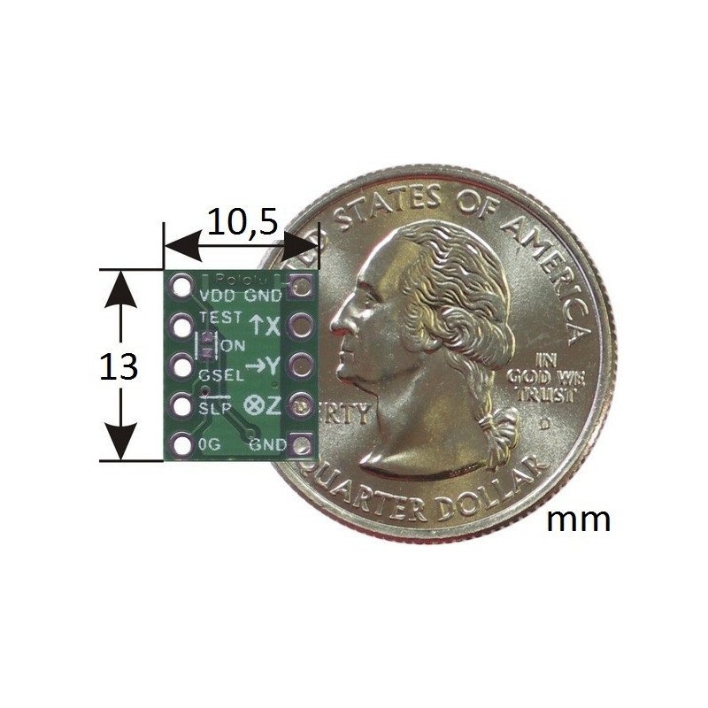 MMA7361L 3-axis accelerometer without controller - module