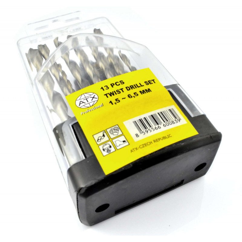 Drill bits for metal 13 pieces - 1.5 to 6.5 mm