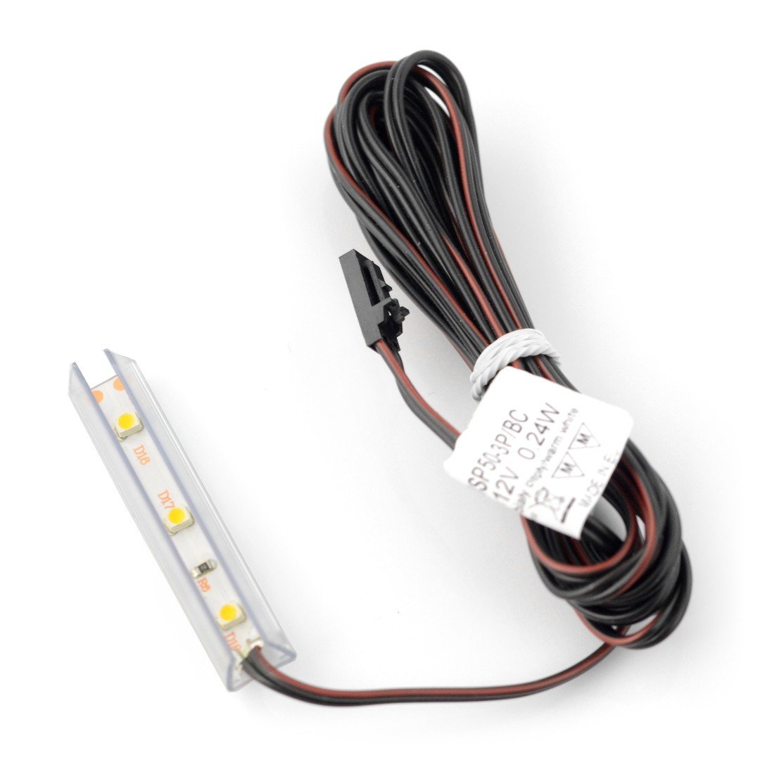 Shelf LED lighting NSP-50 - 3 diodes, white neutral - 12V / 0.24W