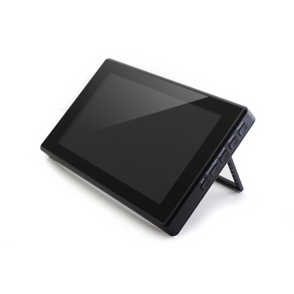 Touch screen capacitive IPS LCD, 7" (H) 1024x600px HDMI + USB for Raspberry Pi 3B+/3B/2B/Zero case black