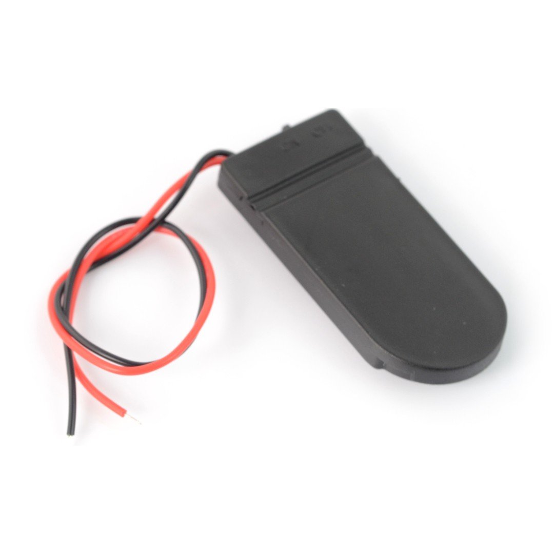 Battery holder for 2x 2032 with cover and switch - without connector