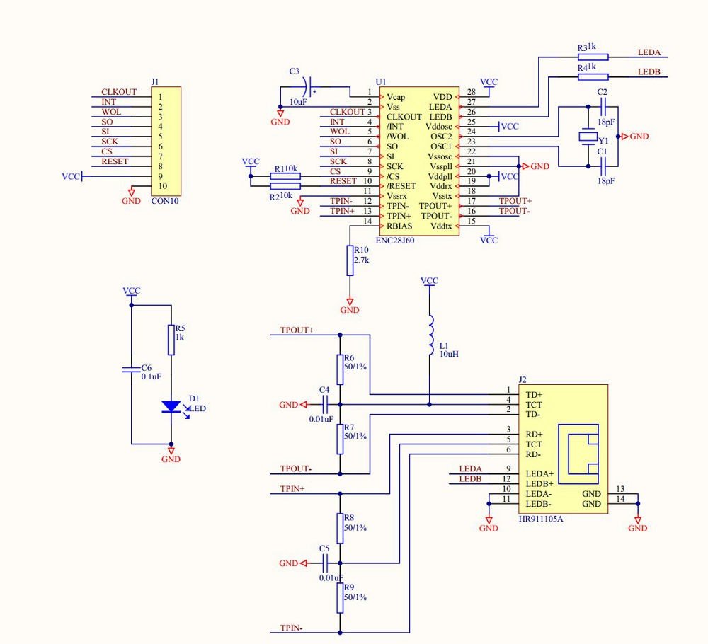 ENC28J60 Ethernet Network Module