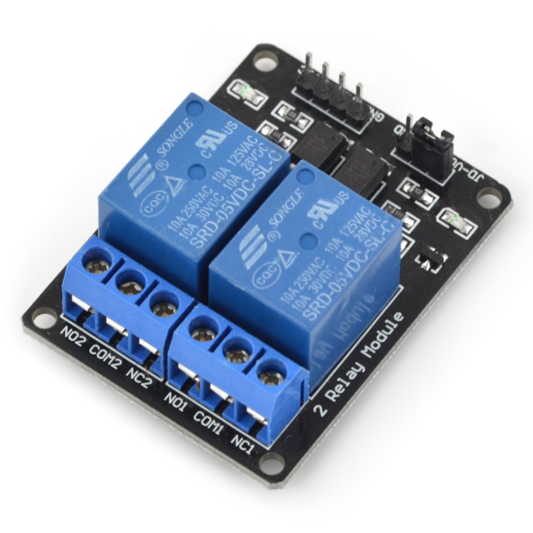Buy Relay 2 channel module with optoisolation - Botland - Robotic Shop