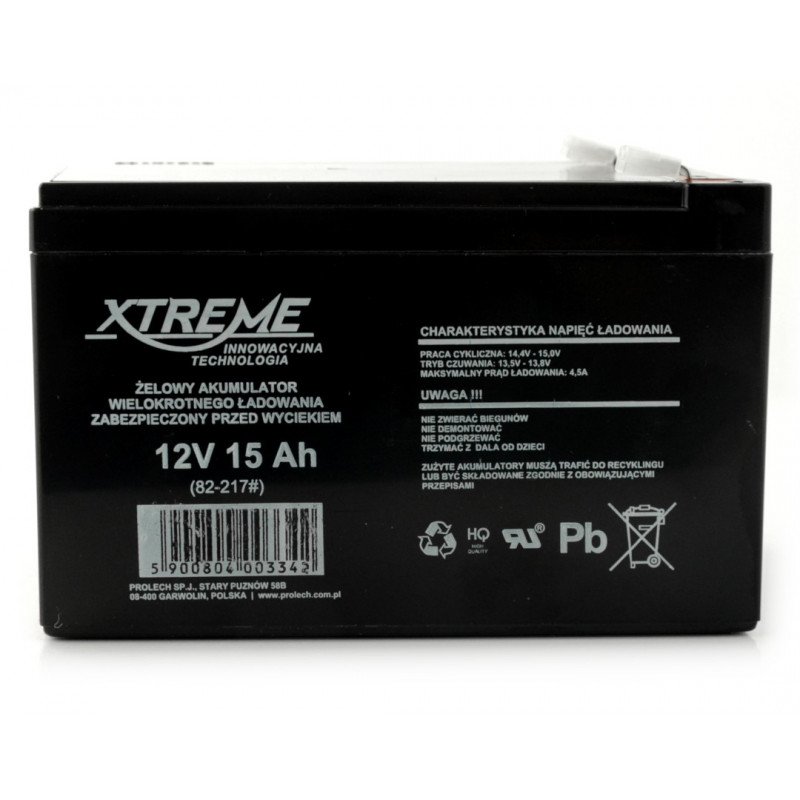 Gel rechargeable battery 12V 15Ah Xtreme