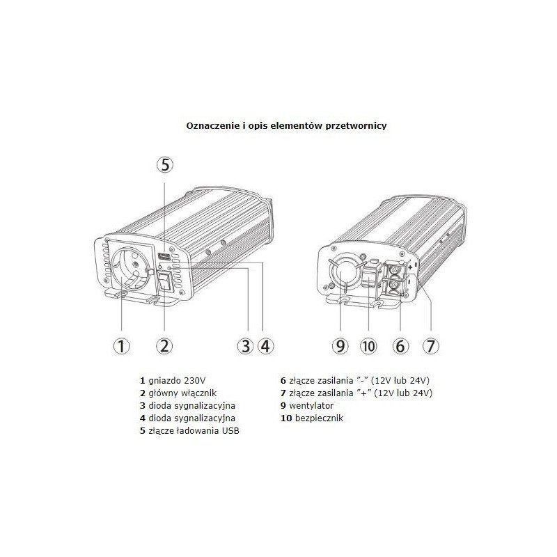 AZO Digital 12 VDC / 230 VAC Converter IPS-800U 800W