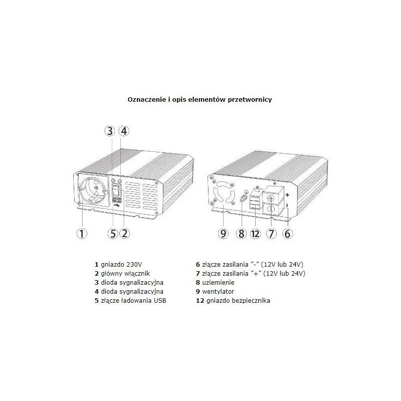AZO Digital 12 VDC / 230 VAC voltage converter SINUS IPS-1200S 1200W