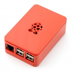 Case for Raspberry Pi 3B+/3B/2B RS Pro Plus - red with a flap