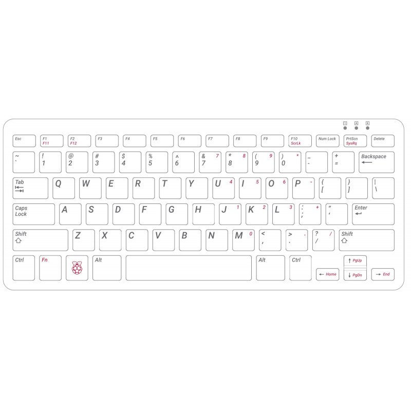 Official keyboard for Raspberry Pi Model 3B+/3B/2B - red-white
