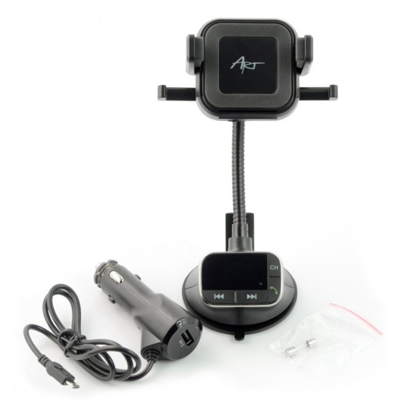 FM 4in1 car transmitter - ART FM-09BT - set. hands-free, charger ind. handle
