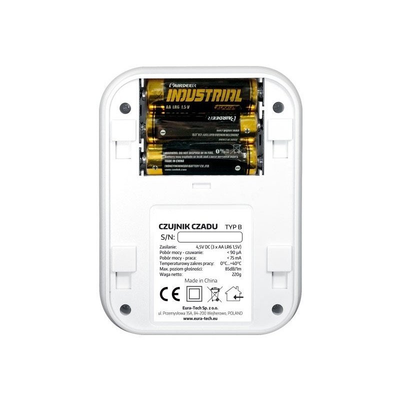 Eura-tech El-Home CD-75A4 - carbon monoxide CO sensor LCD 4,5V DC