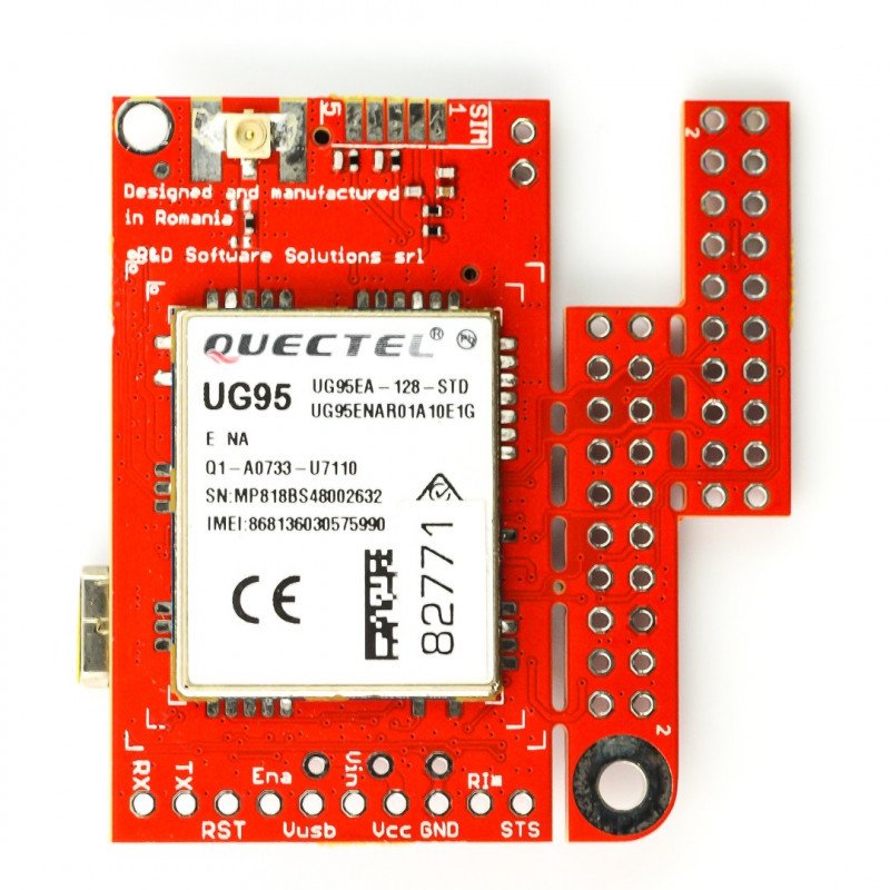 3G/GSM module - u-GSM shield v2.19 UG95E - for Arduino and Raspberry Pi - u.FL connector