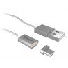 Magnetic cable TRACER USB A - micorUSB 1m silver - zdjęcie 2