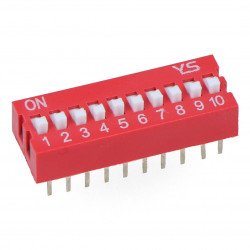 DIP switch 10 switches - red