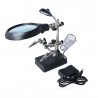 Holder with magnifying glass, LED power supply - third hand ZD-126-3 - zdjęcie 2