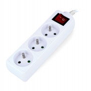Lanberg power strip - white 3x 230V with switch 1,5m
