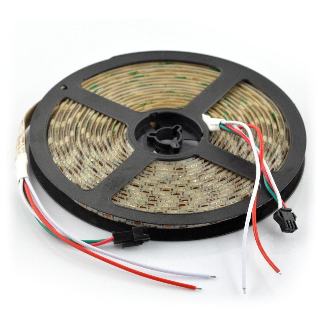 RGB LED strip WS2812B - digital, addressed - IP65 60 LED/m, 18W/m, 5V - 5m