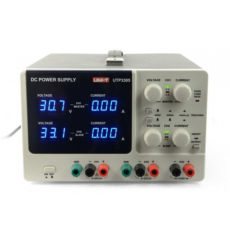 3in1 Power Supply UTP3305 2x 0-32V/0-5A+ 1x 5V/3A