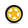 Wheel with tyre 65x26mm - yellow - zdjęcie 3