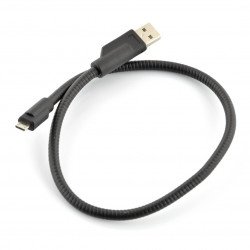 Kabel USB - Micro USB 45cm "sztywny"