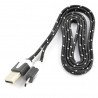 Braided micro USB 2.0 flat cable - 1m - zdjęcie 2