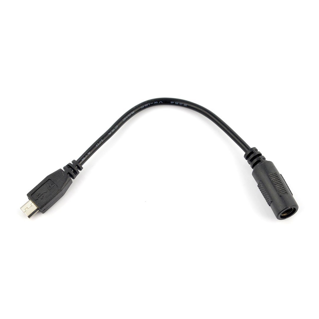Adapter microUSB - DC 5,5/2,1mm with cable 15cm