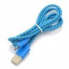Cable microUSB B - A in blue braid EB175BY - 1m - zdjęcie 1
