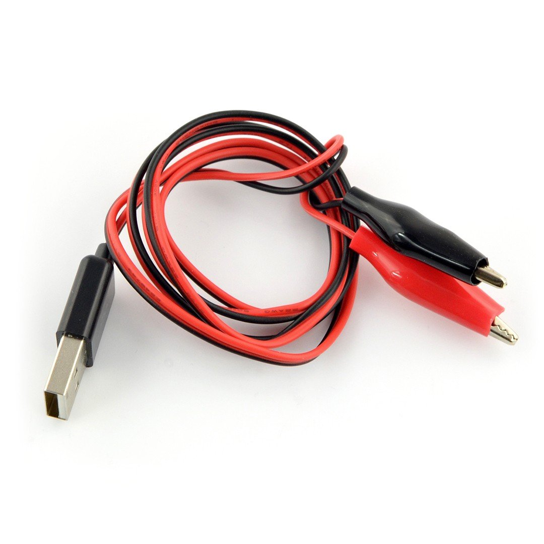 Alligator Clips with Wire Female+Male USB Connector