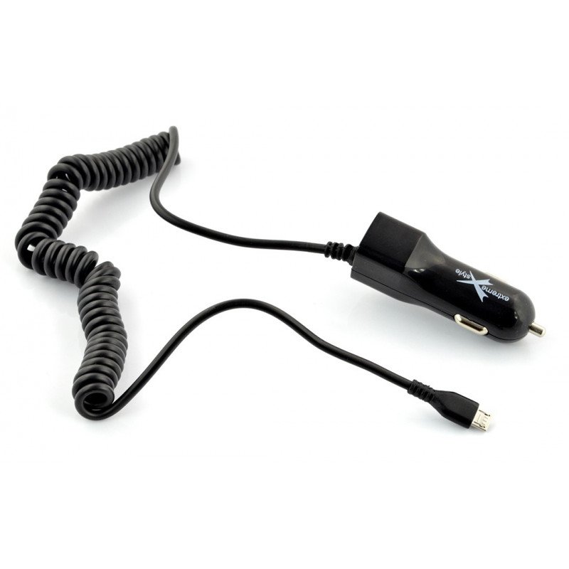 Extreme microUSB + USB 5V 3,1A car charger / power adapter