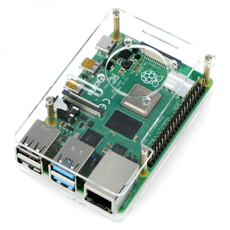 Raspberry Pi Case Model 4B/3B+/3B/2B - open transparent LT-4B04
