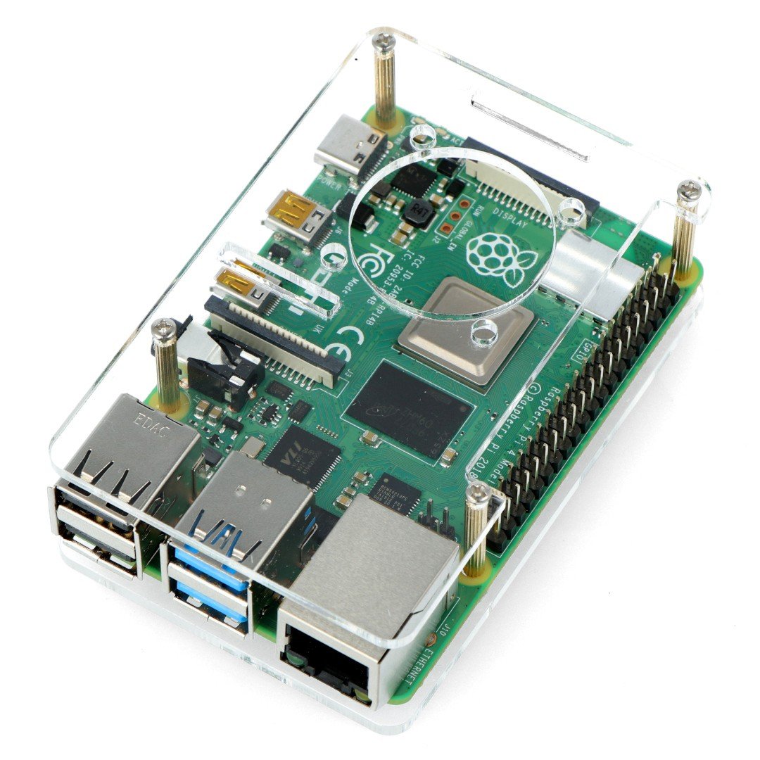 Raspberry Pi Case Model 4B/3B+/3B/2B - open transparent LT-4B04
