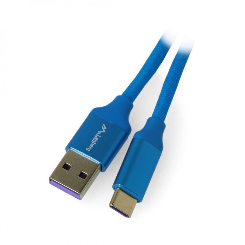 Lanberg USB cable Type A-C 2.0 premium blue 5A - 1m