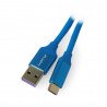 Lanberg USB cable Type A-C 2.0 premium blue 5A - 1m - zdjęcie 1