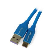 Lanberg USB cable Type A-C 2.0 premium blue 5A - 0.5m