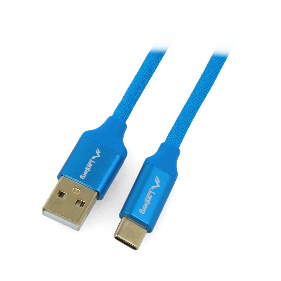 Lanberg USB cable Type A - C 2.0 premium blue QC 3.0 - 0.5m