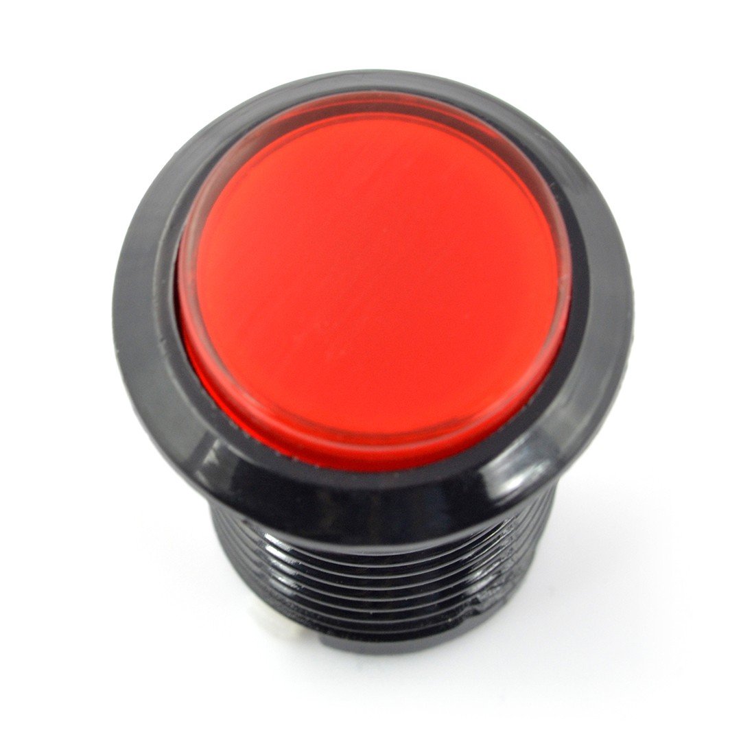 Arcade Push Button 3.3cm - black with red lighting
