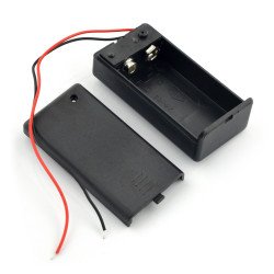 9V battery basket (6F22) with cover and switch