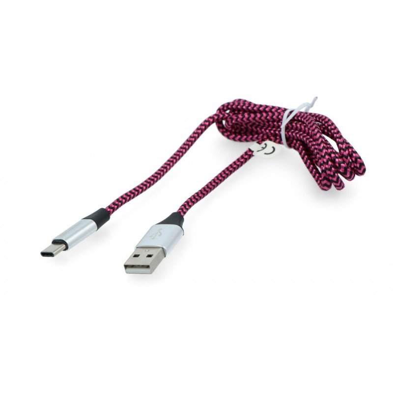 Cable TRACER USB A - USB C 2.0 black and purple braid - 1m