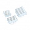 Set of heat sinks for Raspberry Pi - silver with thermal conductive tape - 3pcs. - zdjęcie 1