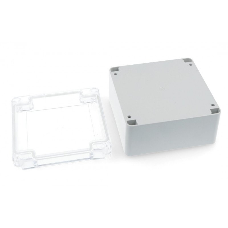 Hermetic enclosure ZP105.105.60 bright bottom - clear top with seal and ABS-PC brass bushings