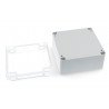 Hermetic enclosure ZP105.105.60 bright bottom - clear top with seal and ABS-PC brass bushings - zdjęcie 3