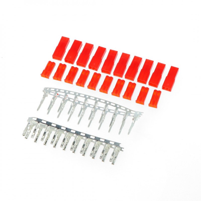 Pair of JST - BEC connectors for Li-Pol batteries - 10 pieces.