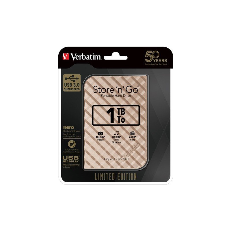 Verbatim Store 'n' Go 1TB USB 3.0 GEN 2 - gold - Raspberry Pi