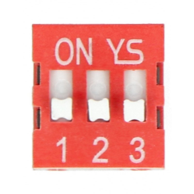 3-pole DIP switch - red