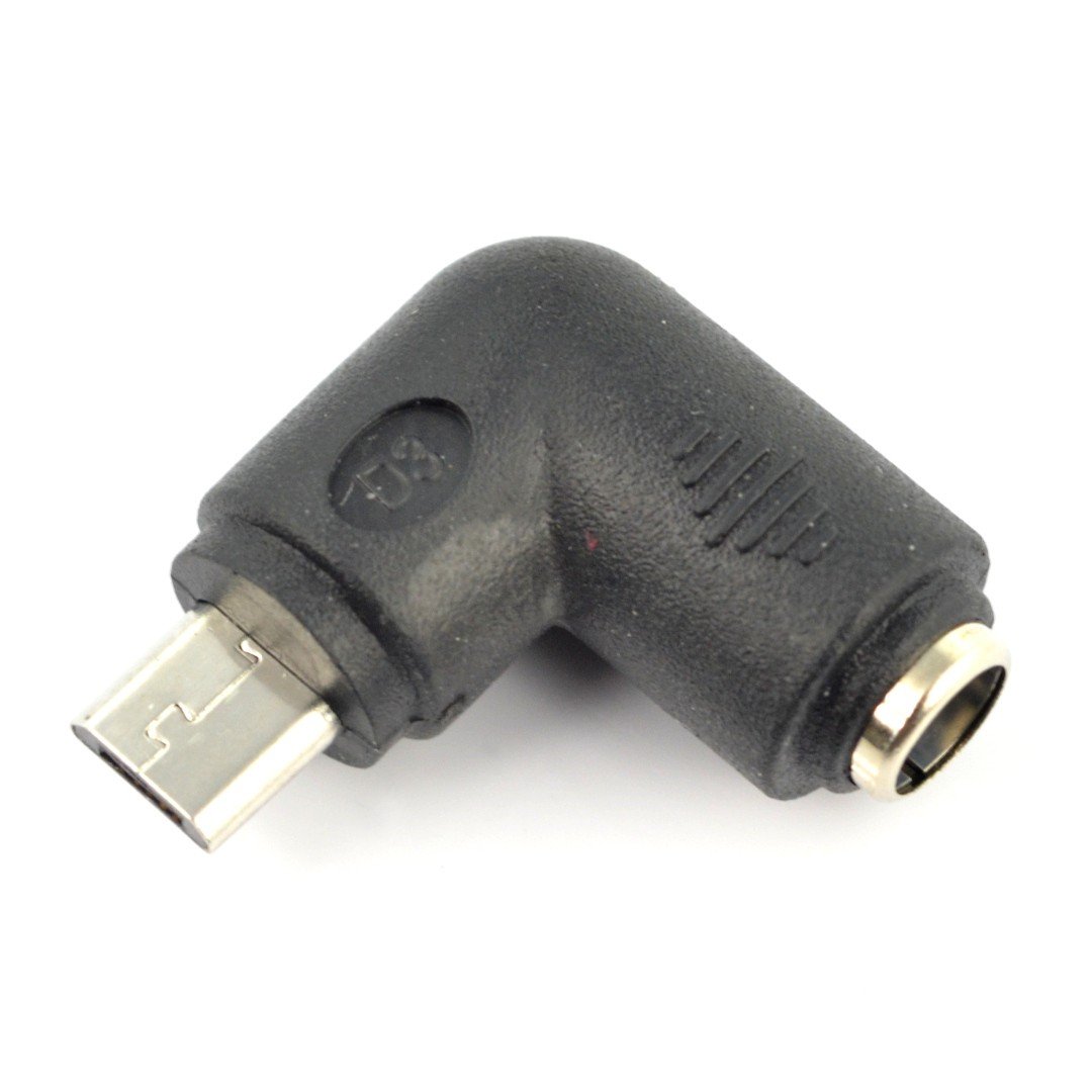 Adapter microUSB - DC 5,5/2,1mm angled