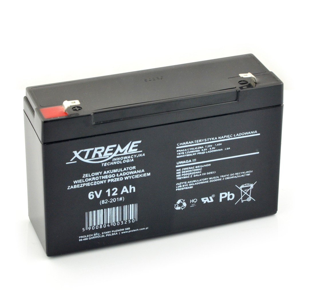 Gel battery 6V 12Ah Xtreme Botland - Robotic Shop